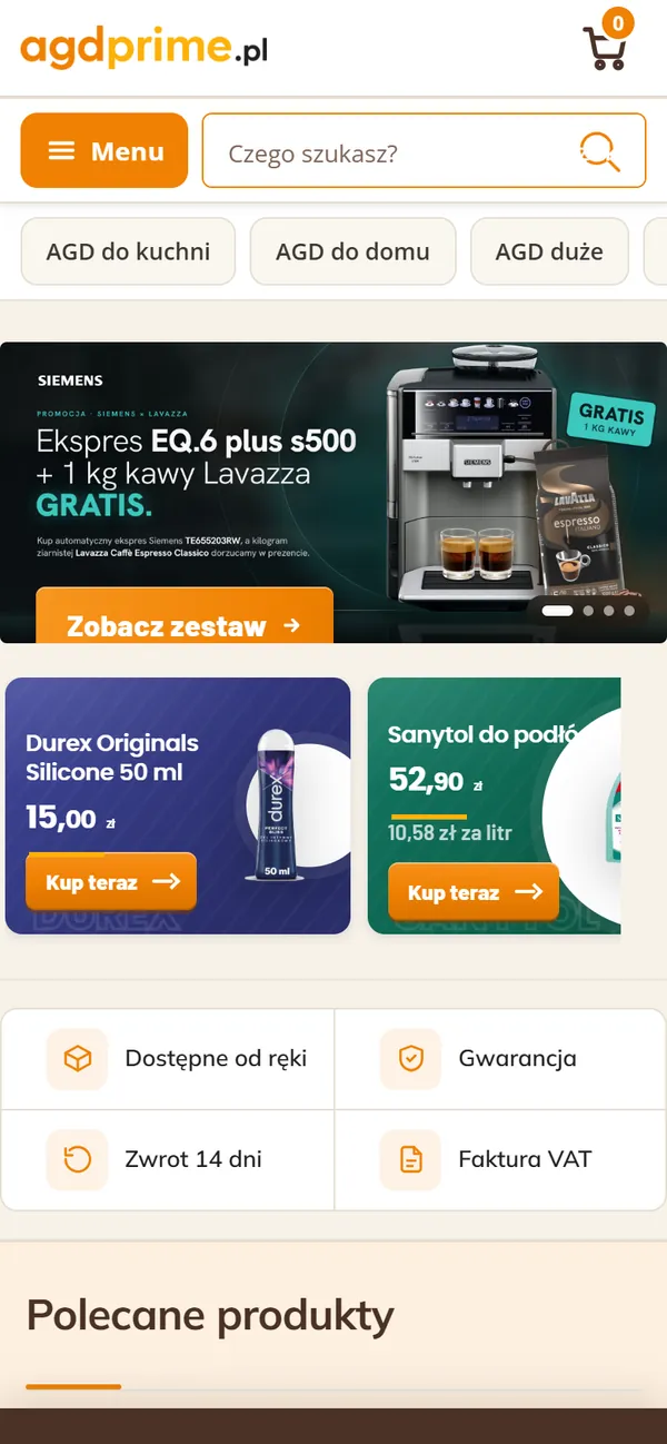 AGD Prime — widok na telefonie